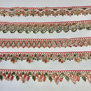 Gold Thread Warna Sequin Renda Sequin Bersulam