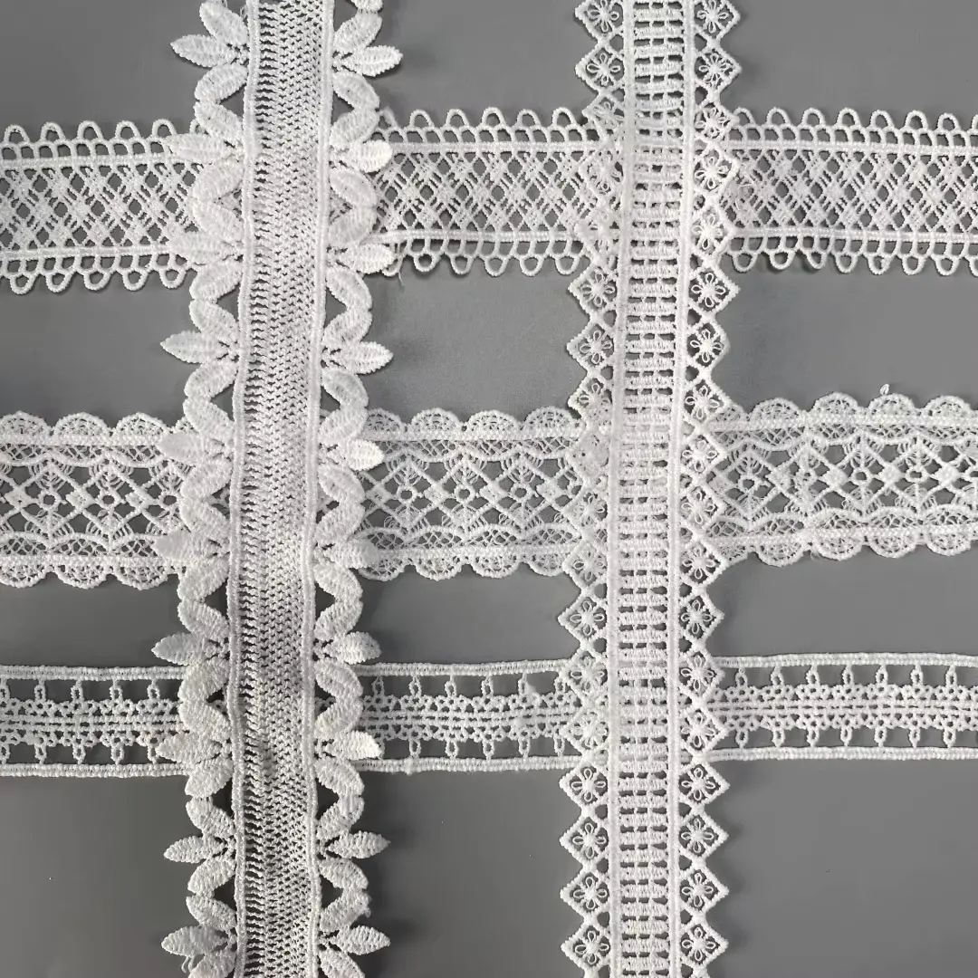 Customizable Fashionable White Milk Silk Embroidered Lace Clothing Accessories Customizable Fashionable White Milk Silk Embroidered Lace Clothing Accessories