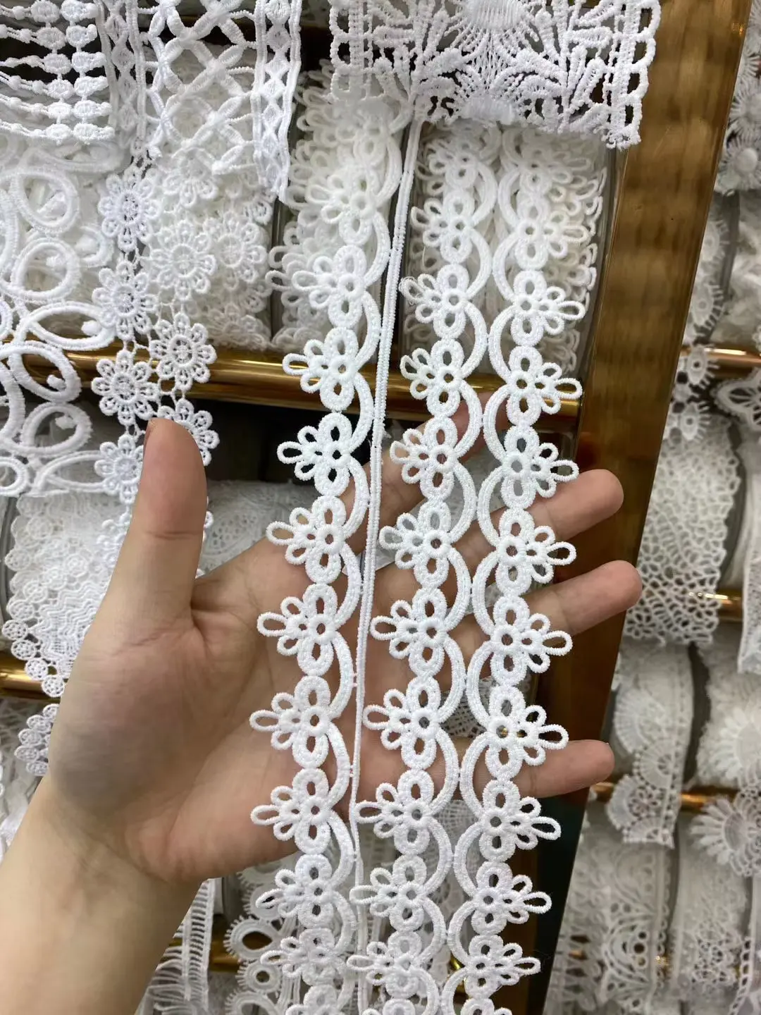 Customizable Fashionable White Milk Silk Embroidered Lace Clothing Accessories Customizable Fashionable White Milk Silk Embroidered Lace Clothing Accessories