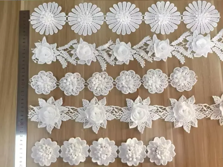 Customizable Fashionable White Milk Silk Embroidered Lace Clothing Accessories Customizable Fashionable White Milk Silk Embroidered Lace Clothing Accessories