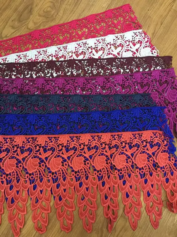 Customizable Fashionable White Milk Silk Embroidered Lace Clothing Accessories Customizable Fashionable White Milk Silk Embroidered Lace Clothing Accessories