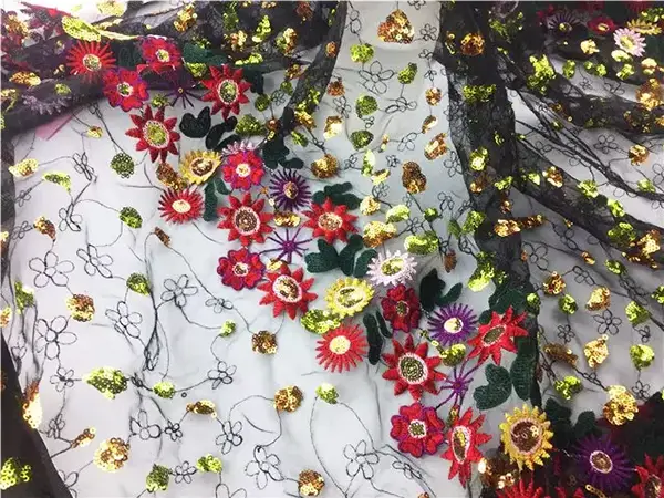 New Arrival Fashion Luxury 3d Embroidery Sequin Lace Fabric Liturgical Lace Fabric