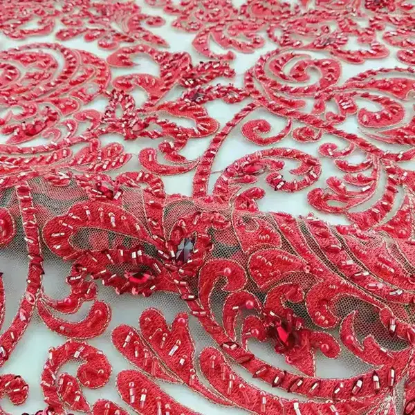 New Arrival Fashion Luxury 3d Embroidery Sequin Lace Fabric Liturgical Lace Fabric