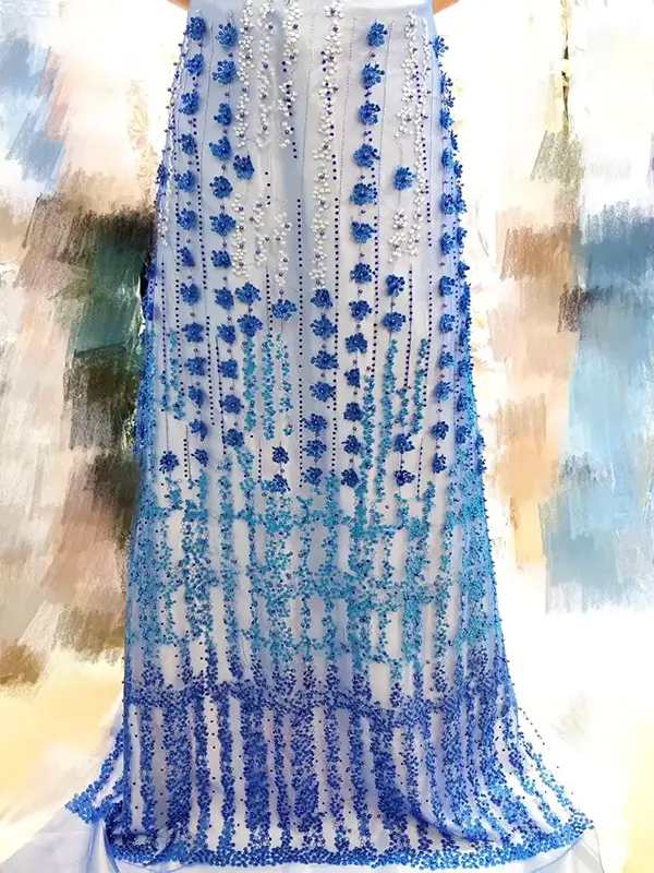 New Arrival Fashion Luxury 3d Embroidery Sequin Lace Fabric Liturgical Lace Fabric