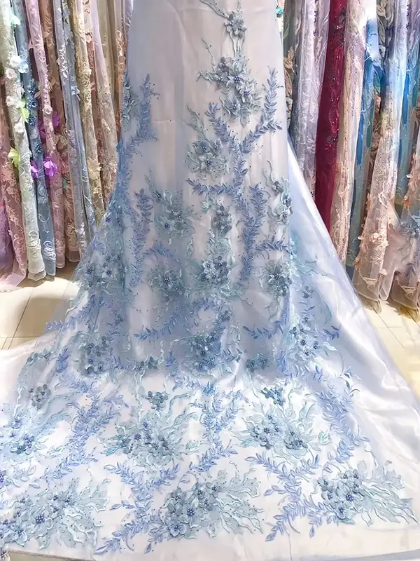 New Arrival Fashion Luxury 3d Embroidery Sequin Lace Fabric Liturgical Lace Fabric