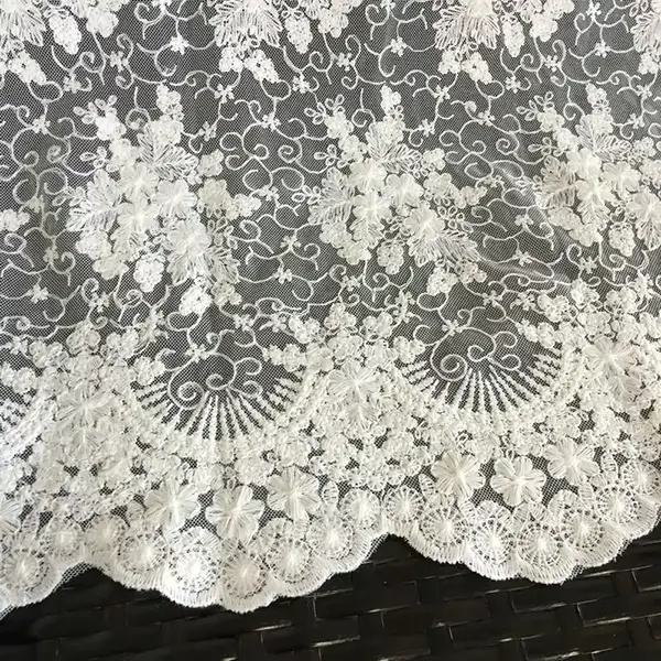 New Arrival Fashion Luxury 3d Embroidery Sequin Lace Fabric Liturgical Lace Fabric