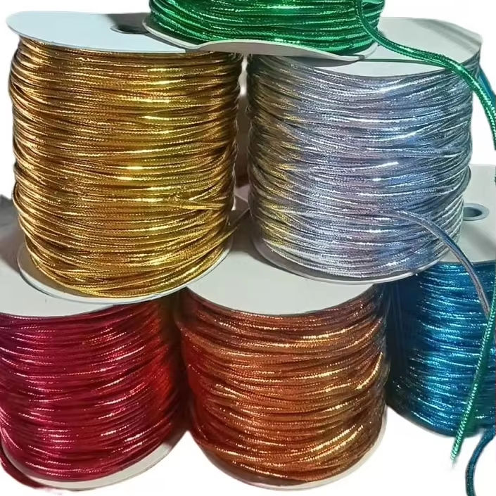 5mm Tali Perhiasan Tali Metalik Berwarna -warni Tali Kord Metalik
