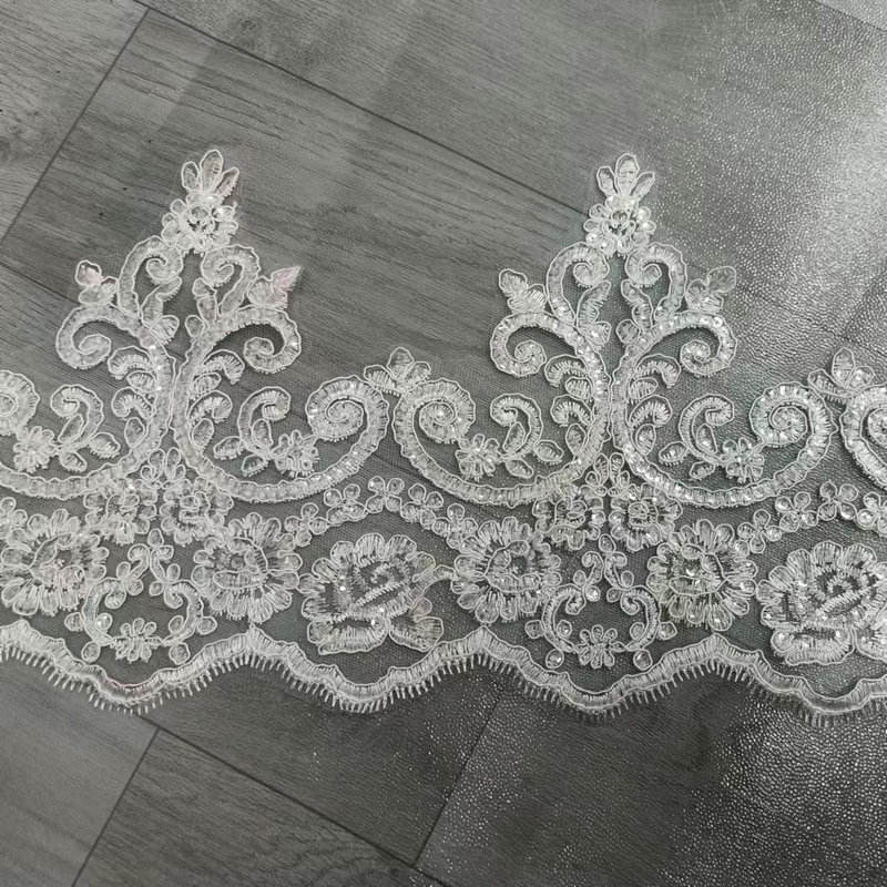 Lace White Bridal French Lace Culuhan Pengantin Renda Pengantin Untuk Pakaian Perkahwinan