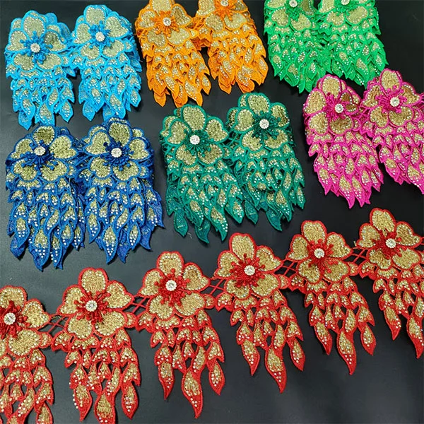Jujukan pelbagai warna dan renda batu