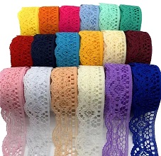 Lace Non Elastic Trim Chinlon Glister Shinning Metallic Gold Lace berwarna -warni