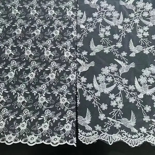 Kain renda sulaman kain tulle
