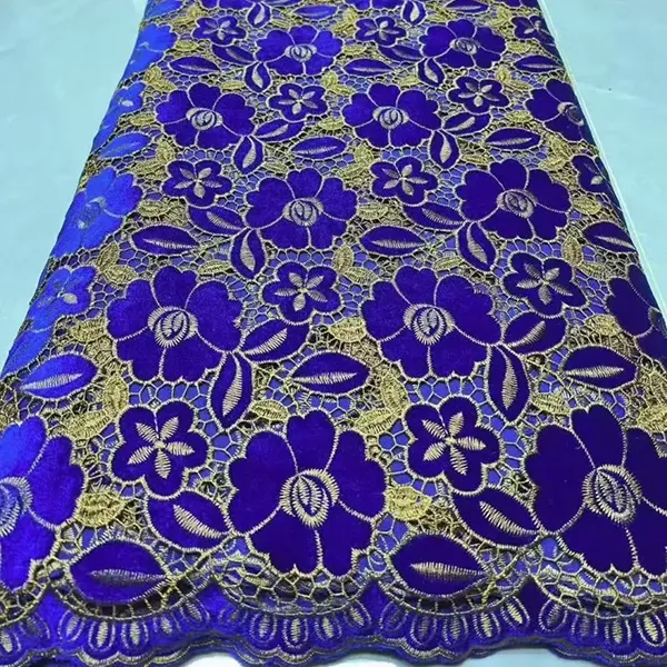 Borong Mewah Velvet Guipure Lace Timur Tengah Velvet Lace Fabric Fesyen High Quality Velvet Lace